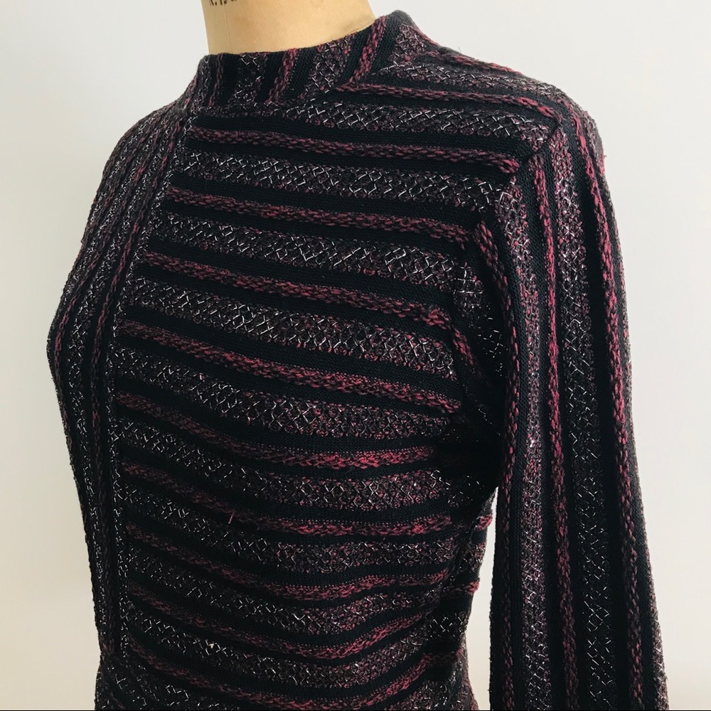 ANTHROPOLOGIE knit top sparkly stripe sweater xs